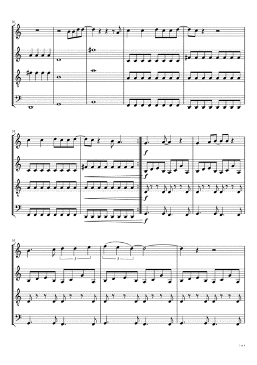(so) Tired Of Waiting For You Woodwind Quartet scores gallery preview page 4