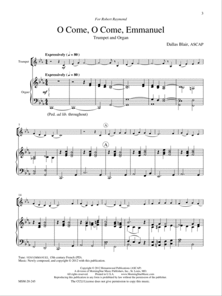 Come and Rejoice! Seasonal Music for Trumpet and Organ Trumpet scores gallery preview page 3