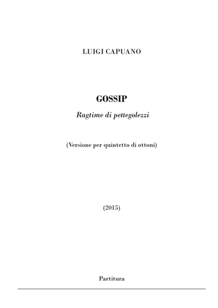 Gossip, ragtime di pettegolezzi (Brass Quintet) image number null