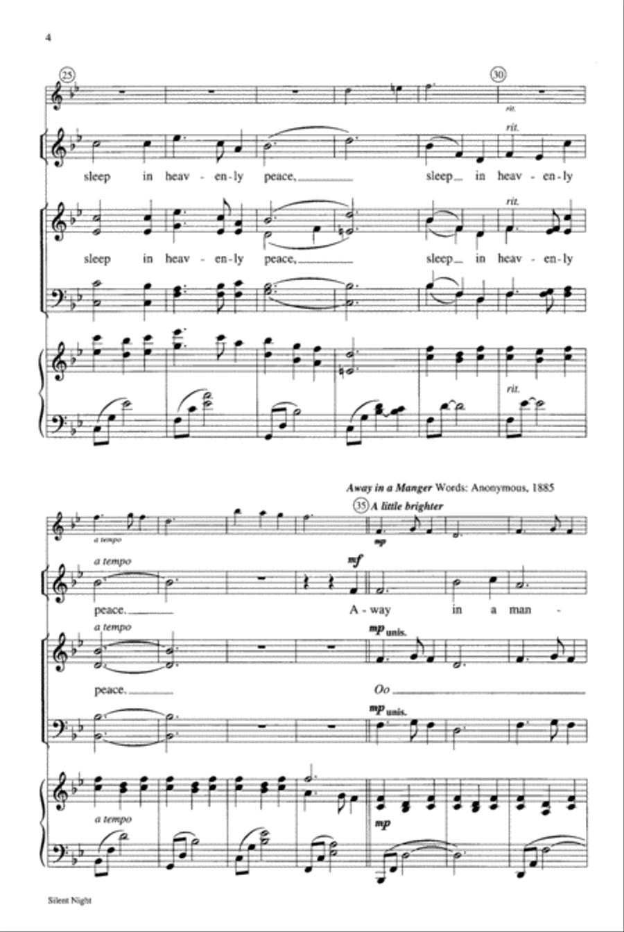 Silent Night 4-Part scores gallery preview page 4