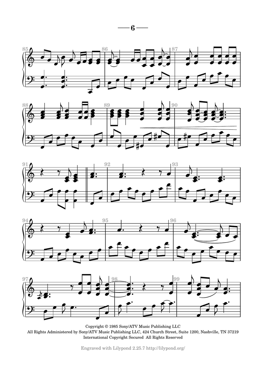 Hallelujah Piano Solo scores gallery preview page 6
