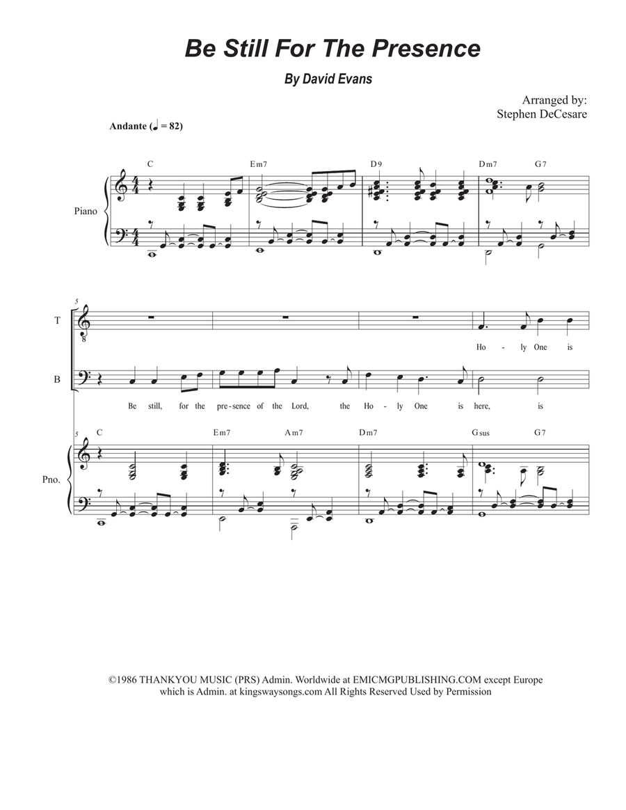 Be Still For The Presence 4-Part scores gallery preview page 1