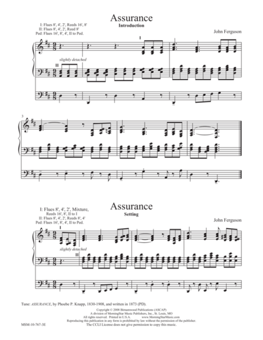 Assurance Organ scores gallery preview page 1