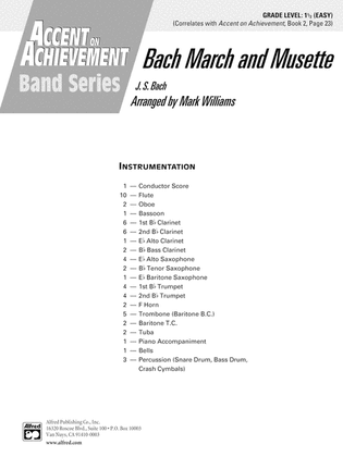 Book cover for Bach March and Musette: Score