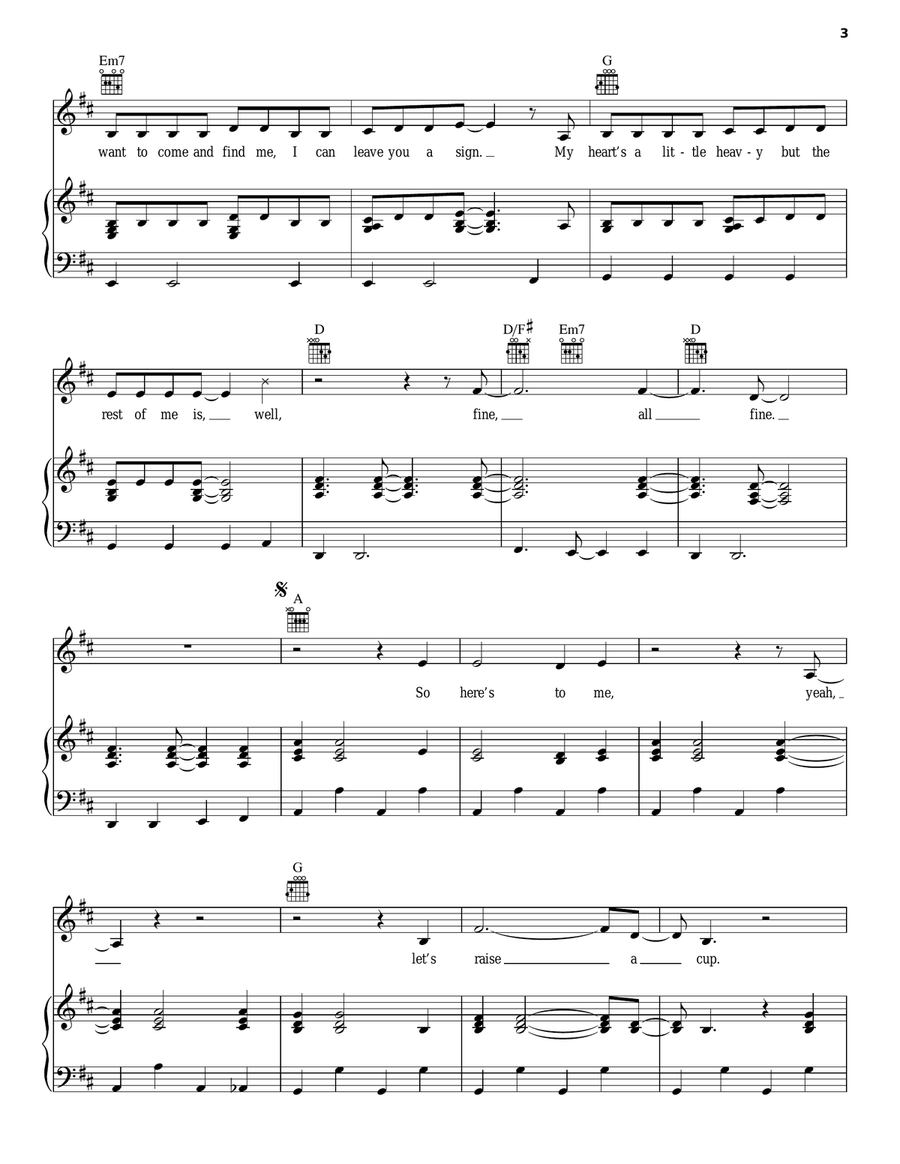 Falling Up Falling Up Piano, Vocal, Guitar scores gallery preview page 3