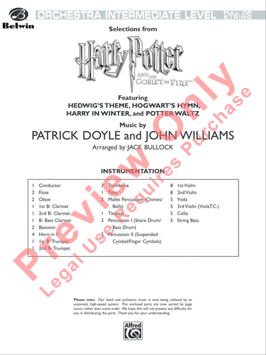 Harry Potter and the Goblet of Fire, Selections from Full Orchestra scores gallery preview page 2
