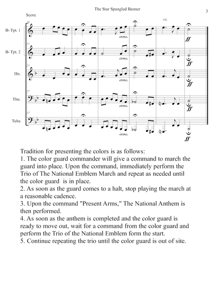 Star Spangled Banner and Trio from National Emblem March-Brass Quintet image number null