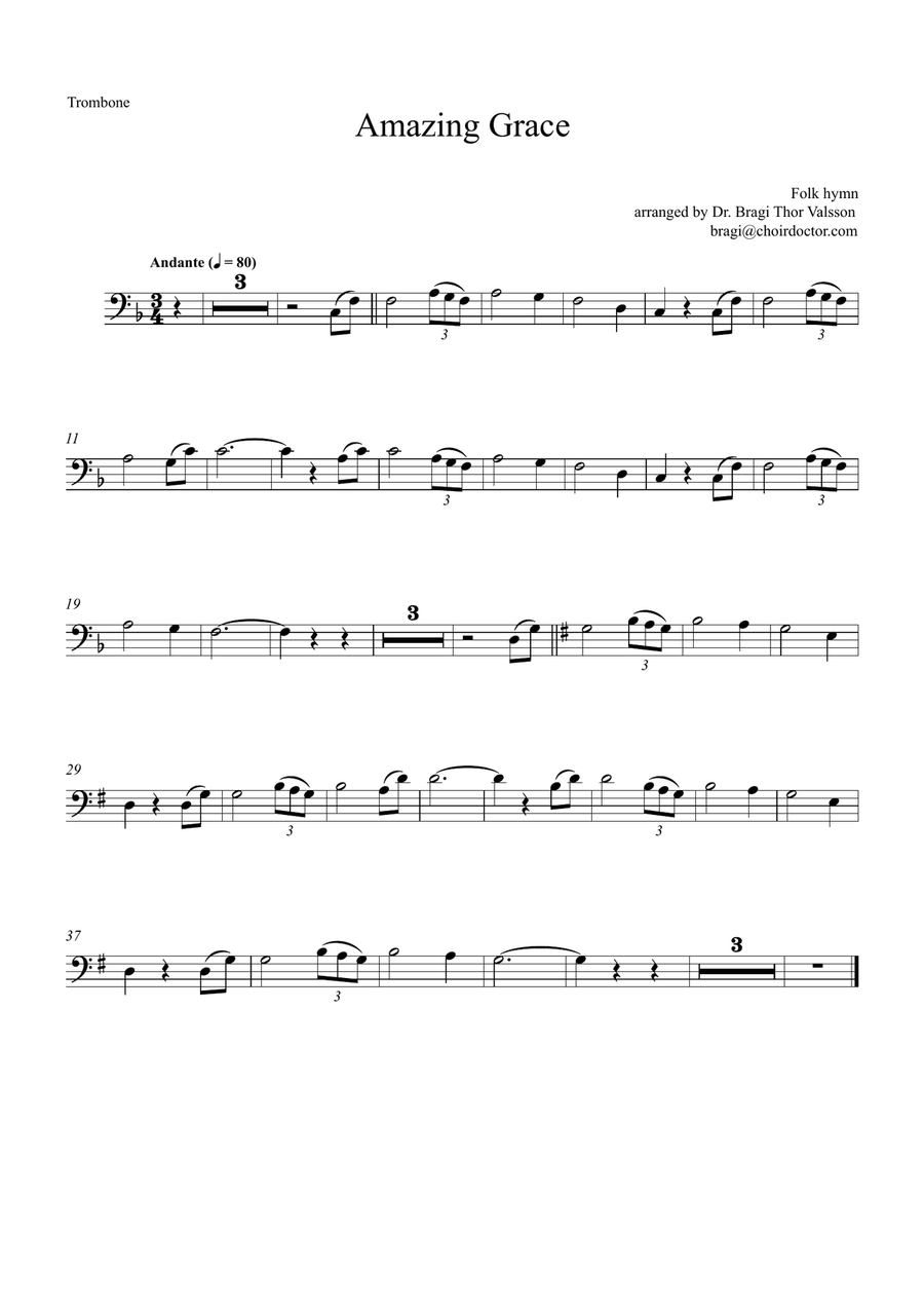 Five Sacred Songs - Trombone with Piano accompaniment Piano scores gallery preview page 4