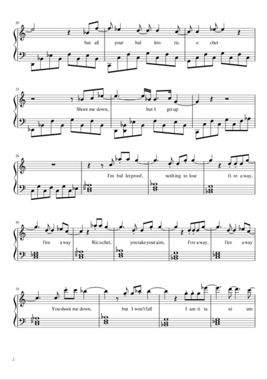 Titanium Piano Solo scores gallery preview page 2
