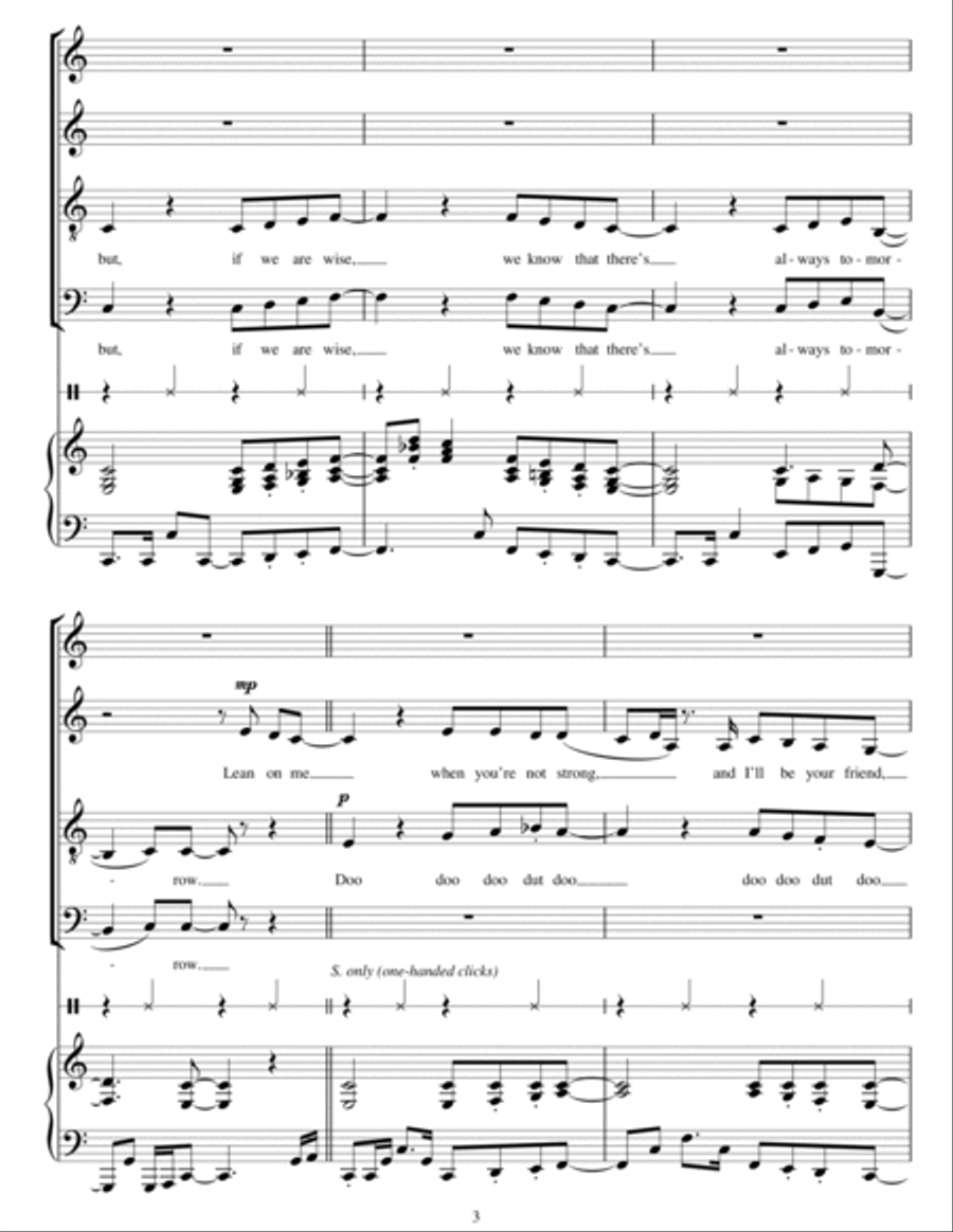 Lean On Me 4-Part scores gallery preview page 3