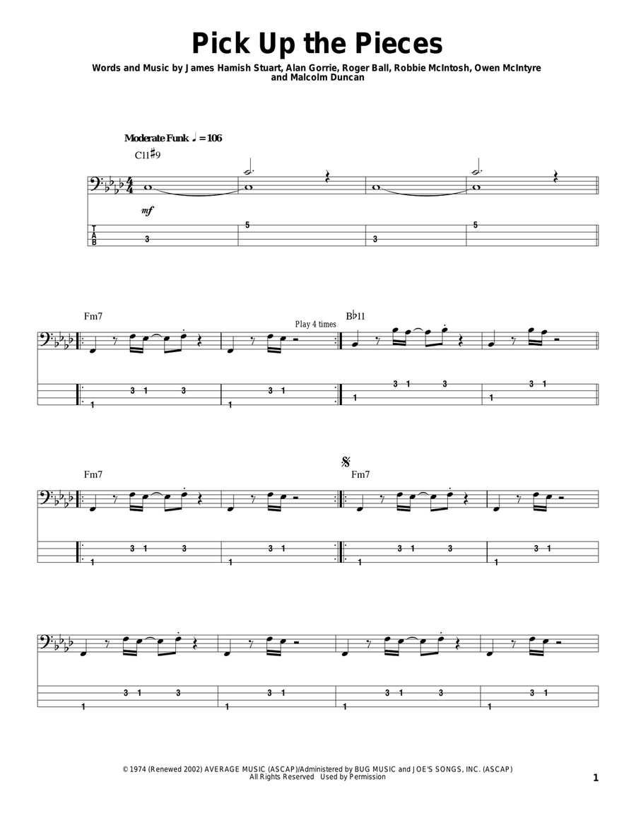 Pick Up The Pieces Acoustic Guitar scores gallery preview page 1
