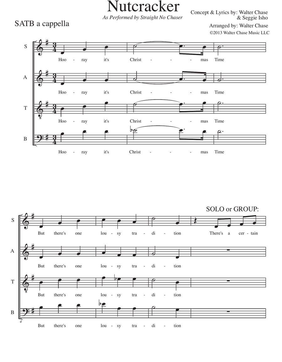 Nutcracker (as performed by Straight No Chaser) - SATB 4-Part scores gallery preview page 2
