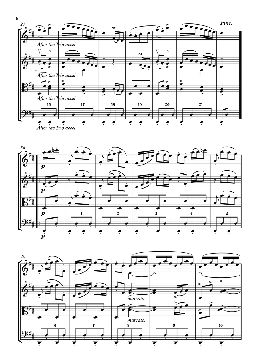 Sarabande et Tambourin - Jean Marie Leclair - For Strings Quartet ( Full Score and Parts) String Quartet scores gallery preview page 6