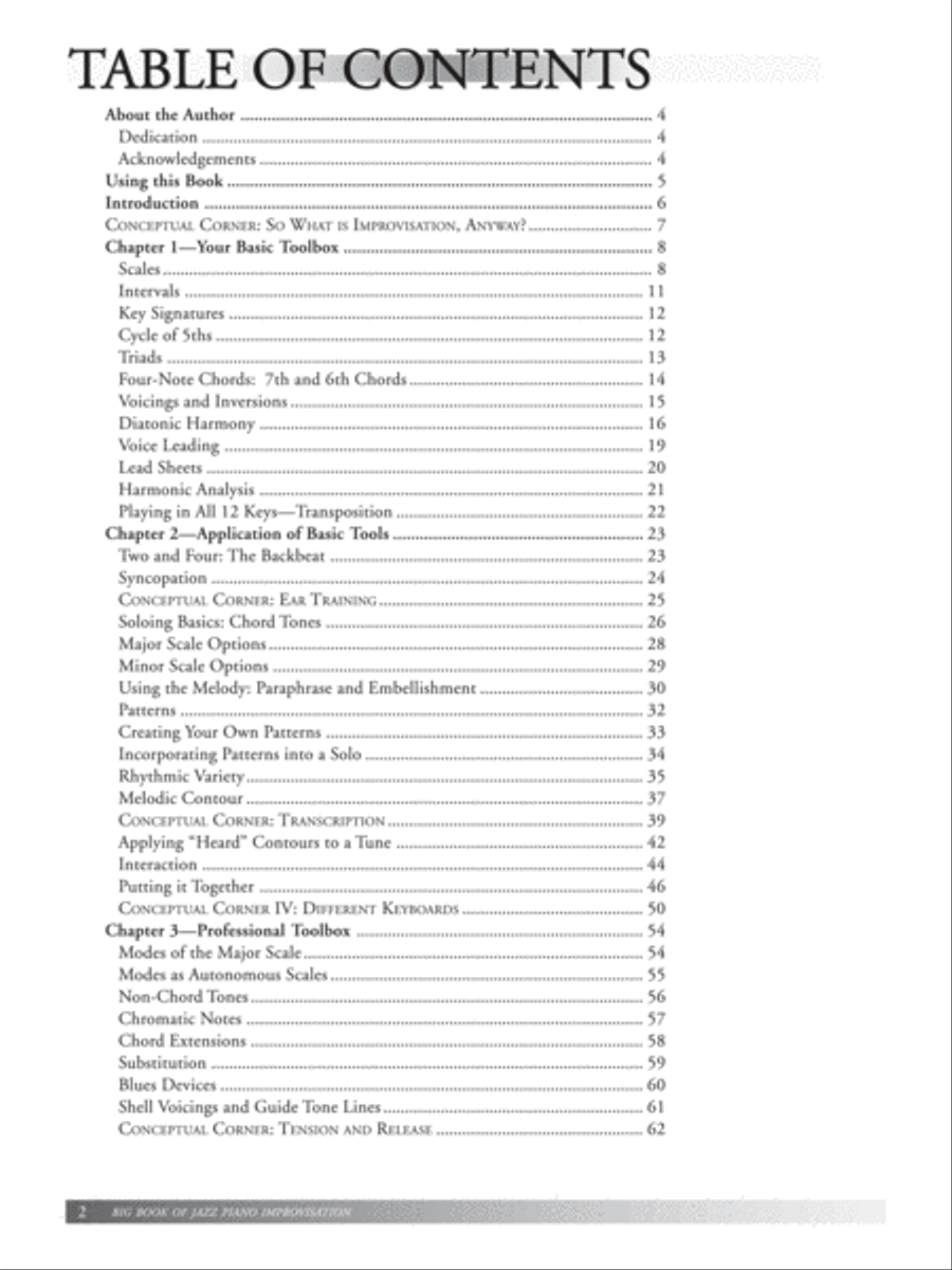 Big Book of Jazz Piano Improvisation Piano Method scores gallery preview page 2