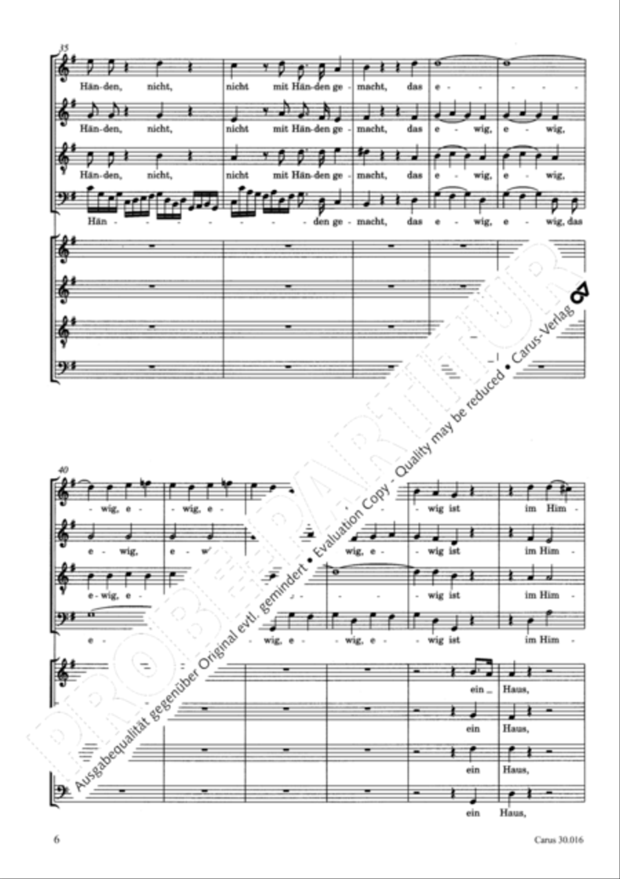 Wir wissen, so unser irdisches Haus 4-Part scores gallery preview page 7