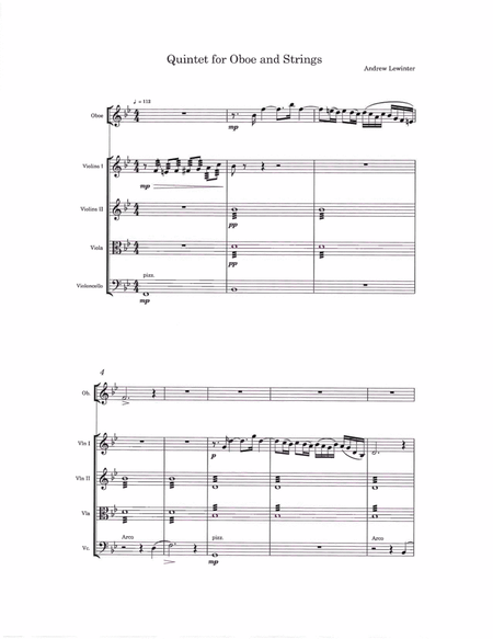Quintet for Oboe and String Quartet image number null