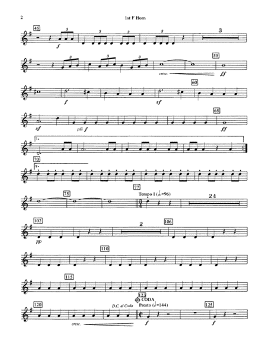Beethoven's 5th Symphony, Finale: 1st F Horn Full Orchestra scores gallery preview page 2