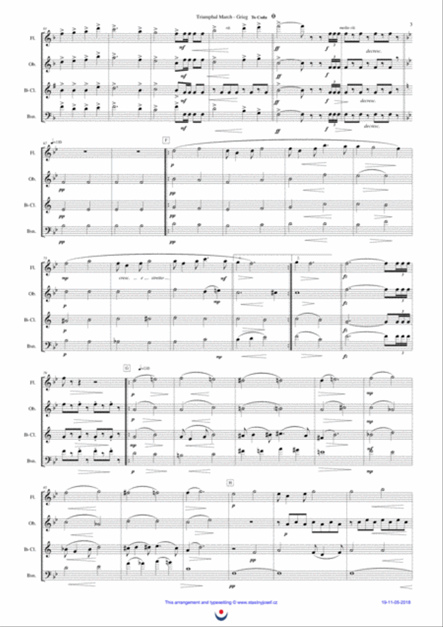 Triumphal March (Grieg) Triumphal March (Grieg) Woodwind Quartet scores gallery preview page 3