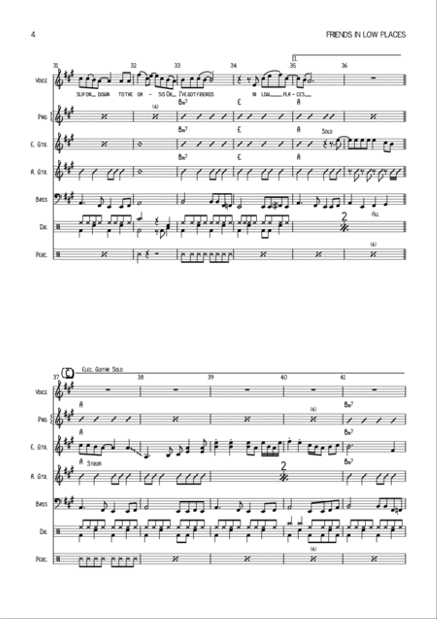 Friends In Low Places Bass Guitar scores gallery preview page 6