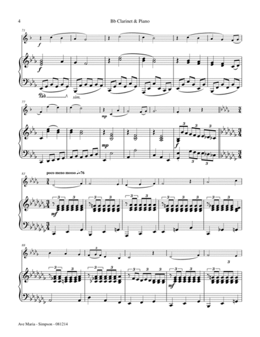 Ave Maria for Bb Clarinet & Piano image number null