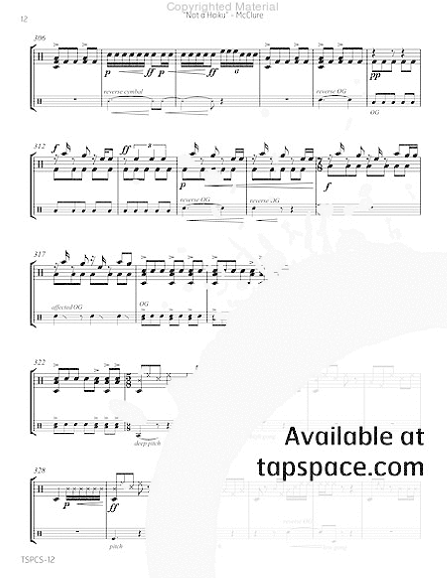 Integrated Elements No. 2 - Not a Haiku Percussion scores gallery preview page 15