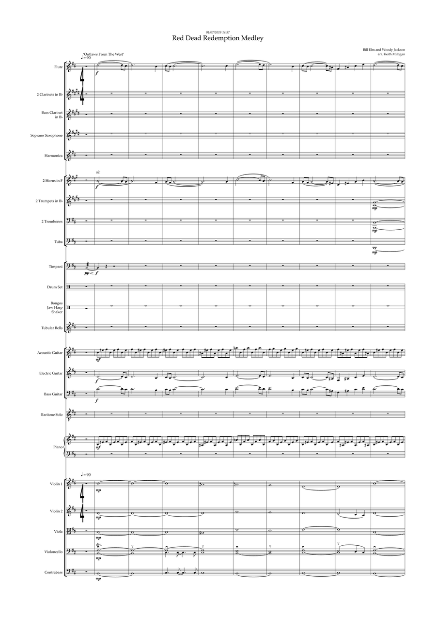 Theme From Red Dead Redemption Large Ensemble scores gallery preview page 2