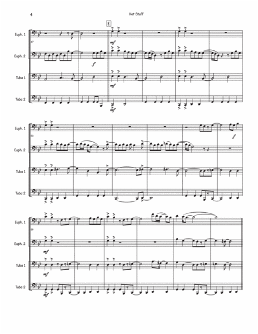 Hooked (Hot Stuff) Hooked (Hot Stuff) Brass Quartet scores gallery preview page 4