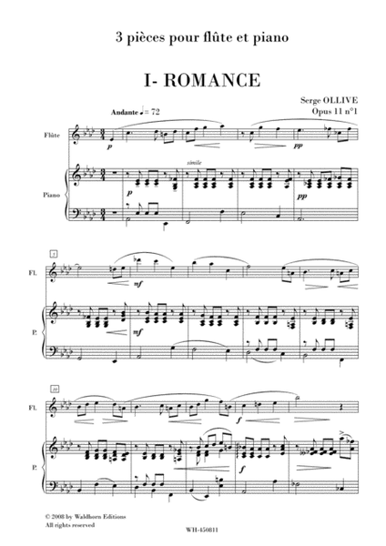3 PIECES FOR FLUTE & PIANO, OP.11 image number null