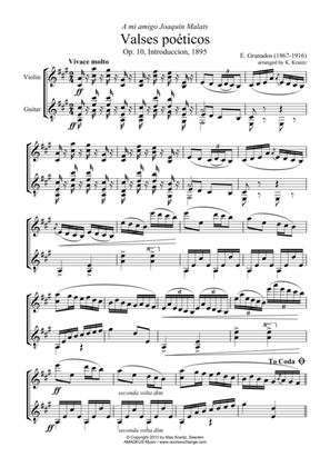 Valses poeticos Op. 10, Intro for violin and guitar