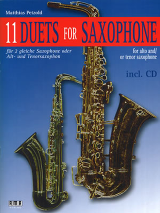 Book cover for 11 Duets for Saxophone-for Alto and/or Tenor Saxophone
