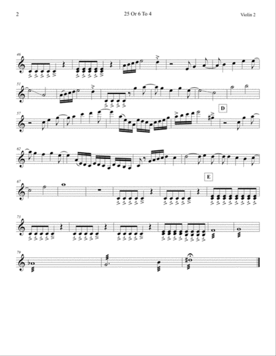 25 Or 6 To 4 25 Or 6 To 4 String Quartet scores gallery preview page 4