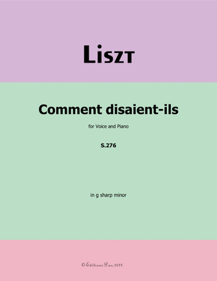 Comment disaient-ils, by Liszt, in g sharp minor