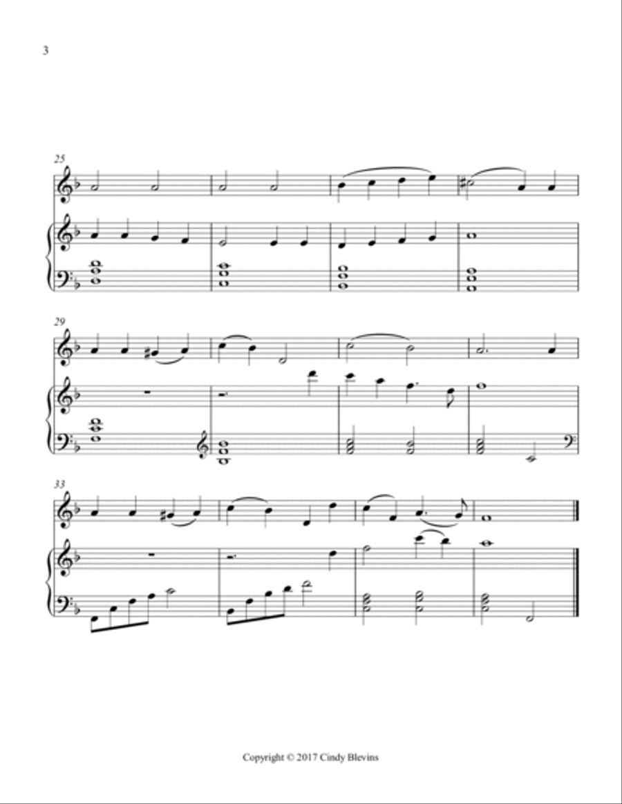 O Little Town of Bethlehem, for Piano and Violin Violin Solo scores gallery preview page 4