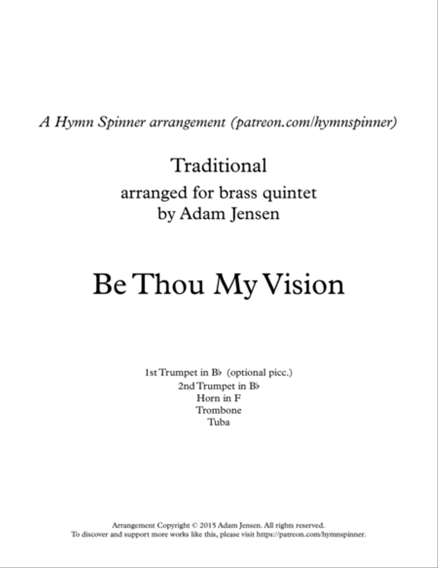 Be Thou My Vision Be Thou My Vision Brass Ensemble scores gallery preview page 1