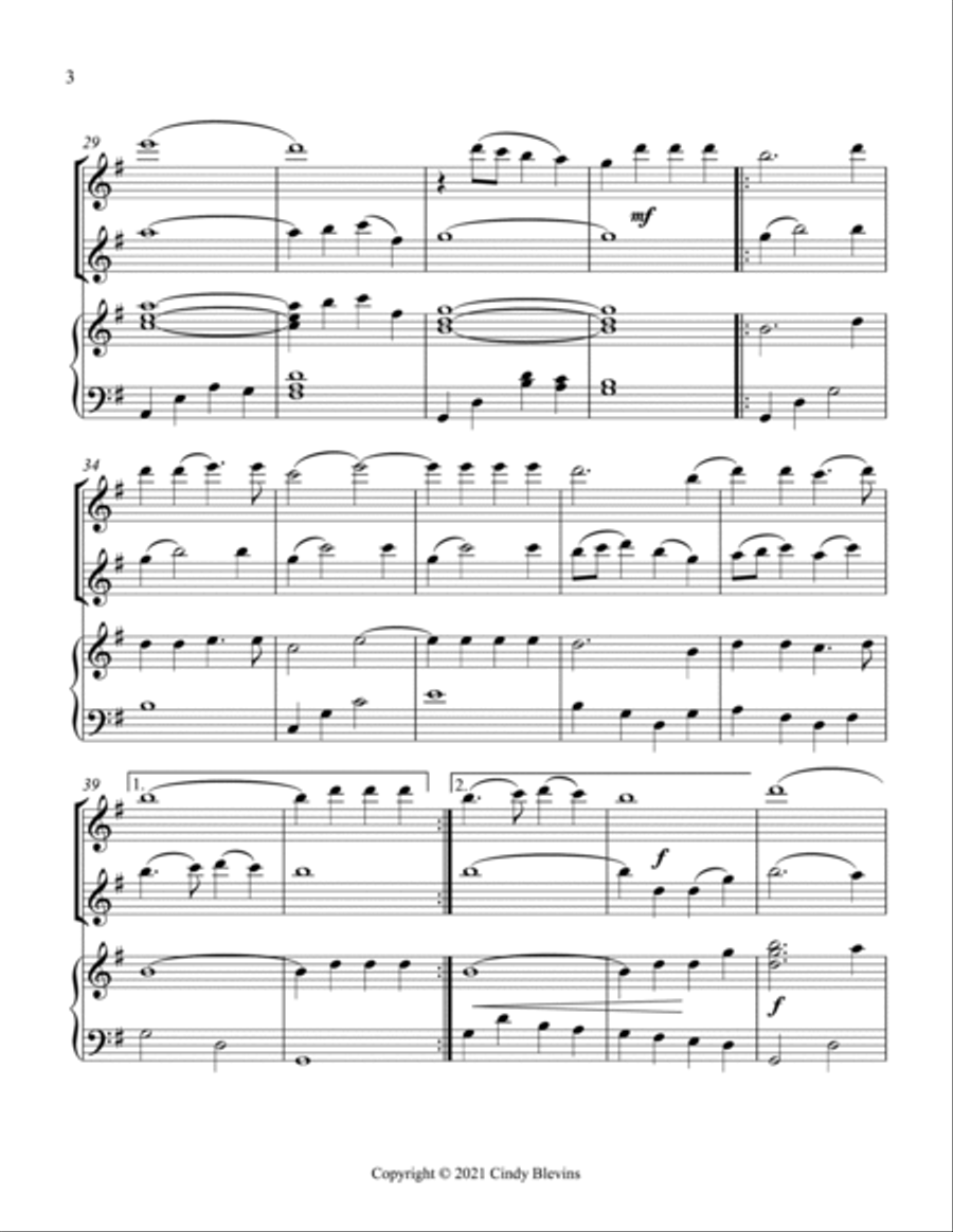 How Great Thou Art, Two Flutes and Harp Flute Duet scores gallery preview page 4