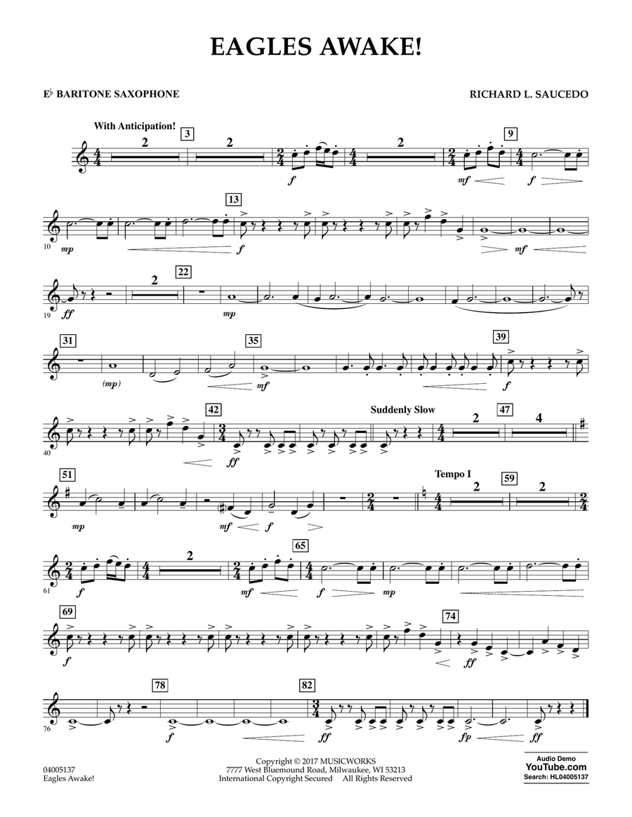 Eagles Awake! - Eb Baritone Saxophone