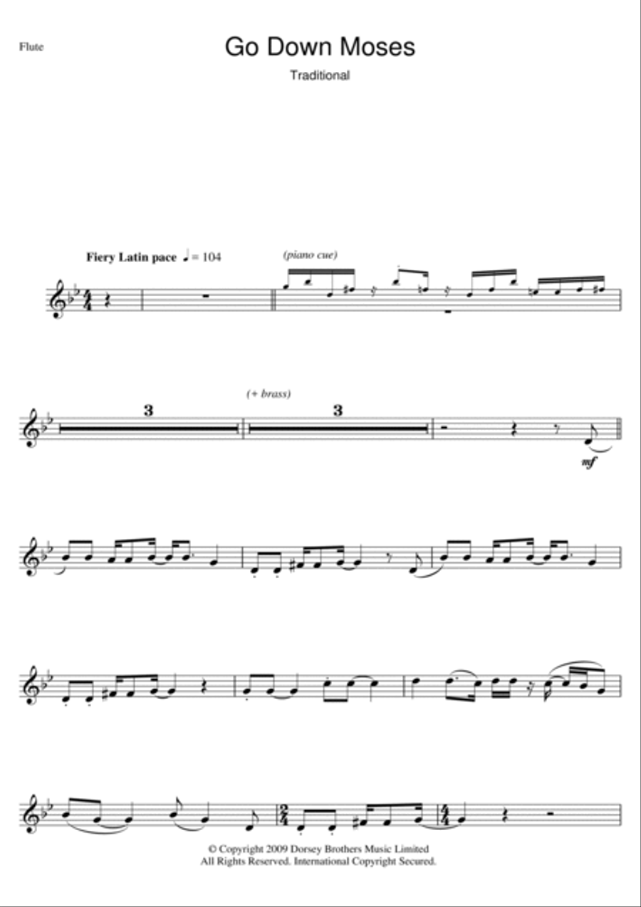 Go Down Moses Go Down Moses Flute Solo scores gallery preview page 1