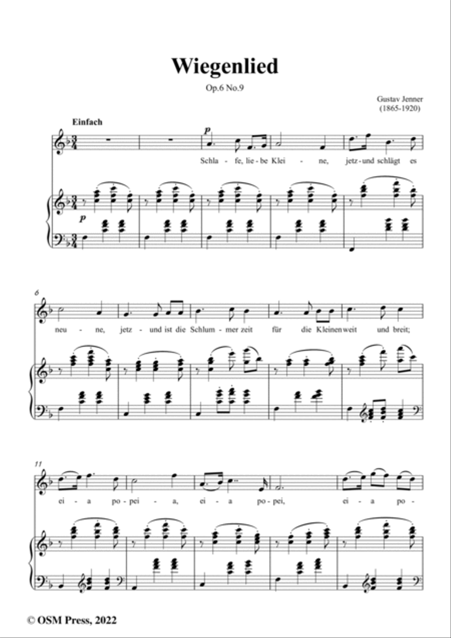 Jenner-Wiegenlied,in F Major,Op.6 No.9 Voice scores gallery preview page 2