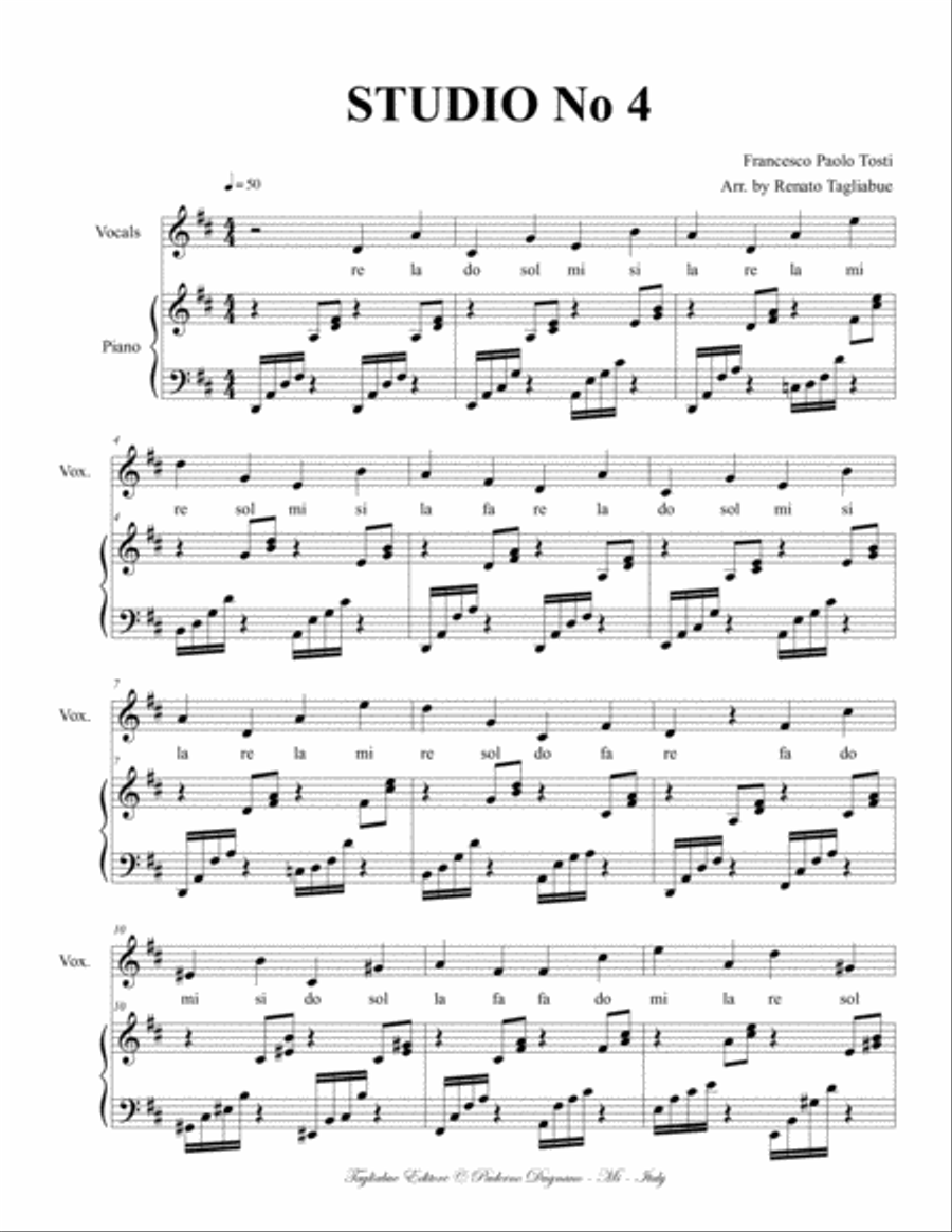 STUDIO No 4 - F.P. Tosti - Solfeggio sung for Voice and Piano Voice Solo scores gallery preview page 2