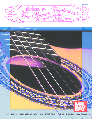 Book cover for Five Women Composers Arranged for Guitar