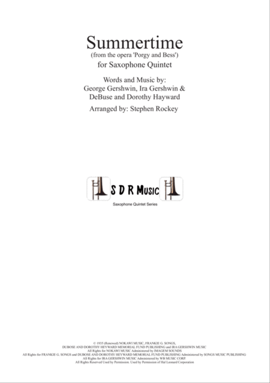 Summertime Summertime Woodwind Quintet scores gallery preview page 1