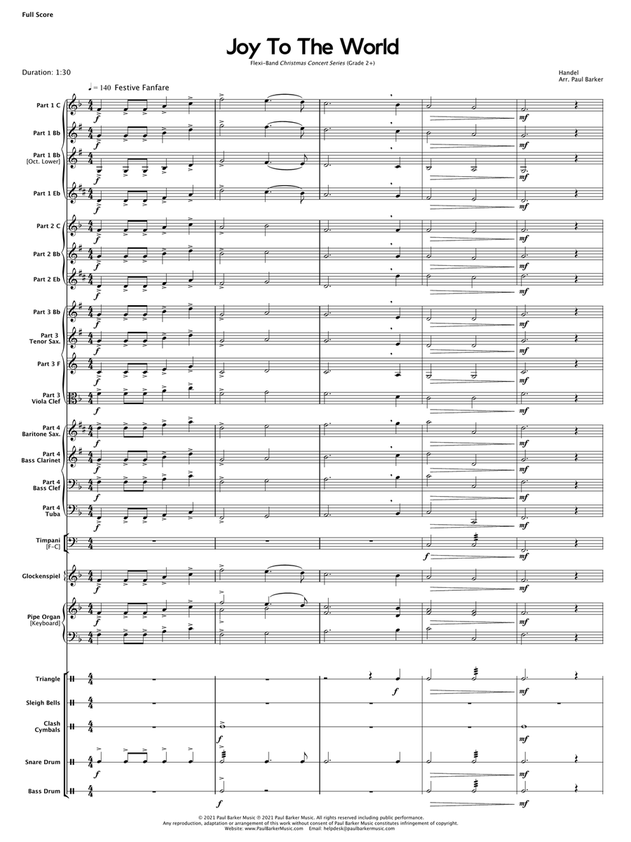Joy To The World (Flexible Instrumentation) Concert Band scores gallery preview page 4