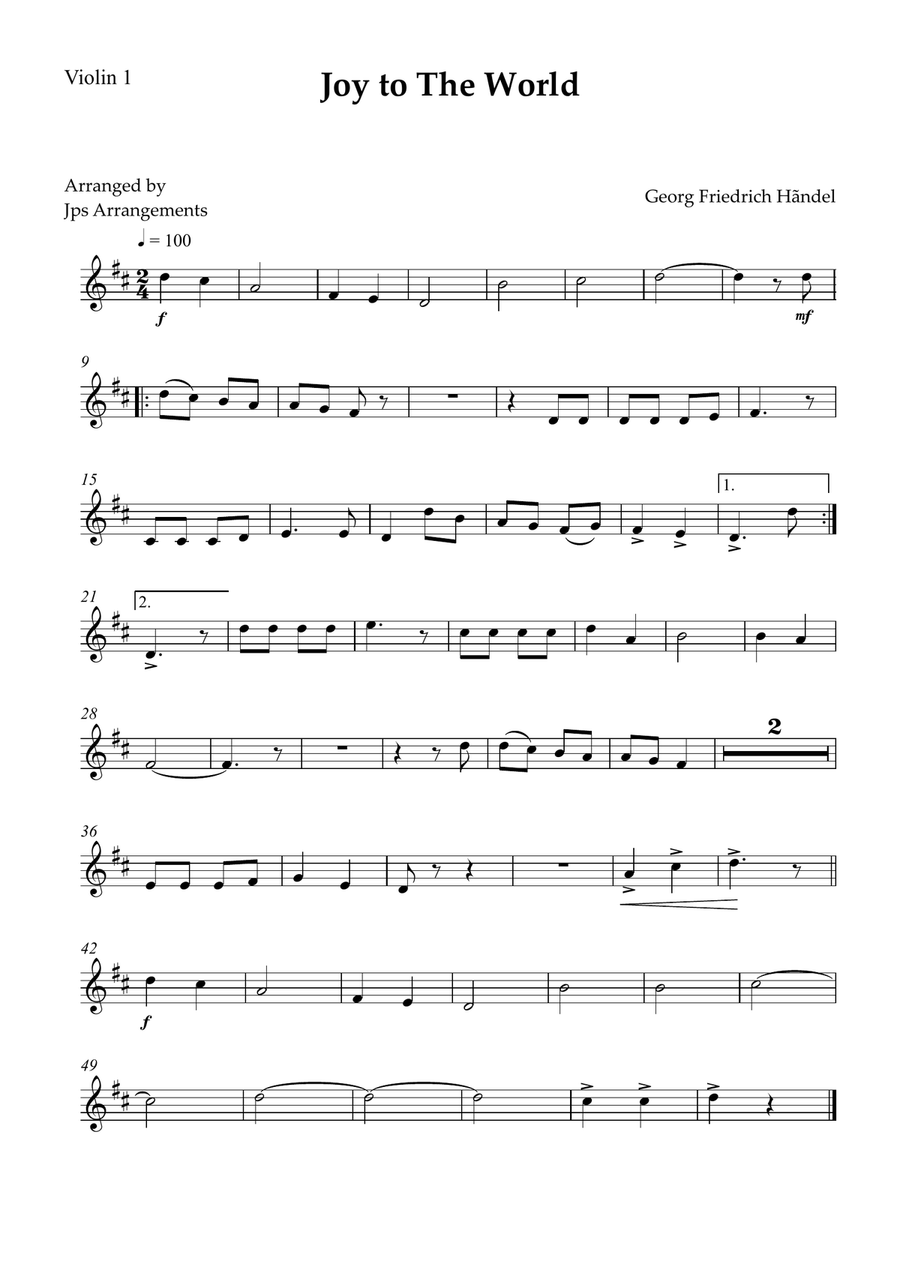 Joy To The World String quintet easy intermediate String Quintet scores gallery preview page 5