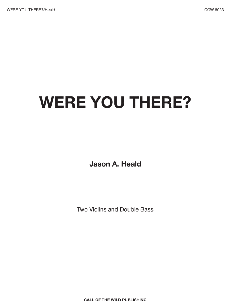 Were You There for string trio String Trio scores gallery preview page 1