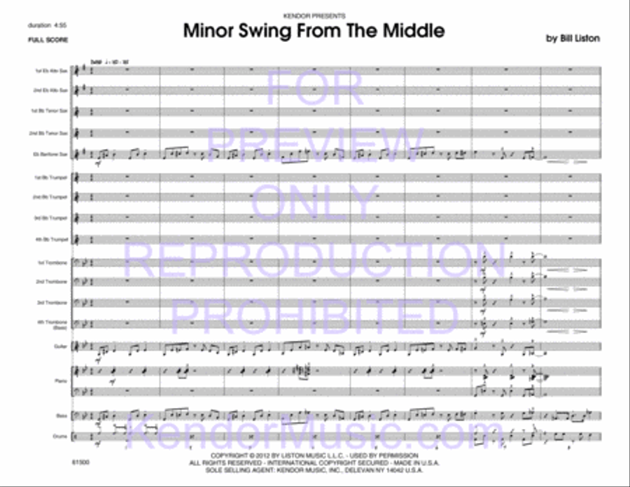 Minor Swing From The Middle (Full Score) Jazz Ensemble scores gallery preview page 2