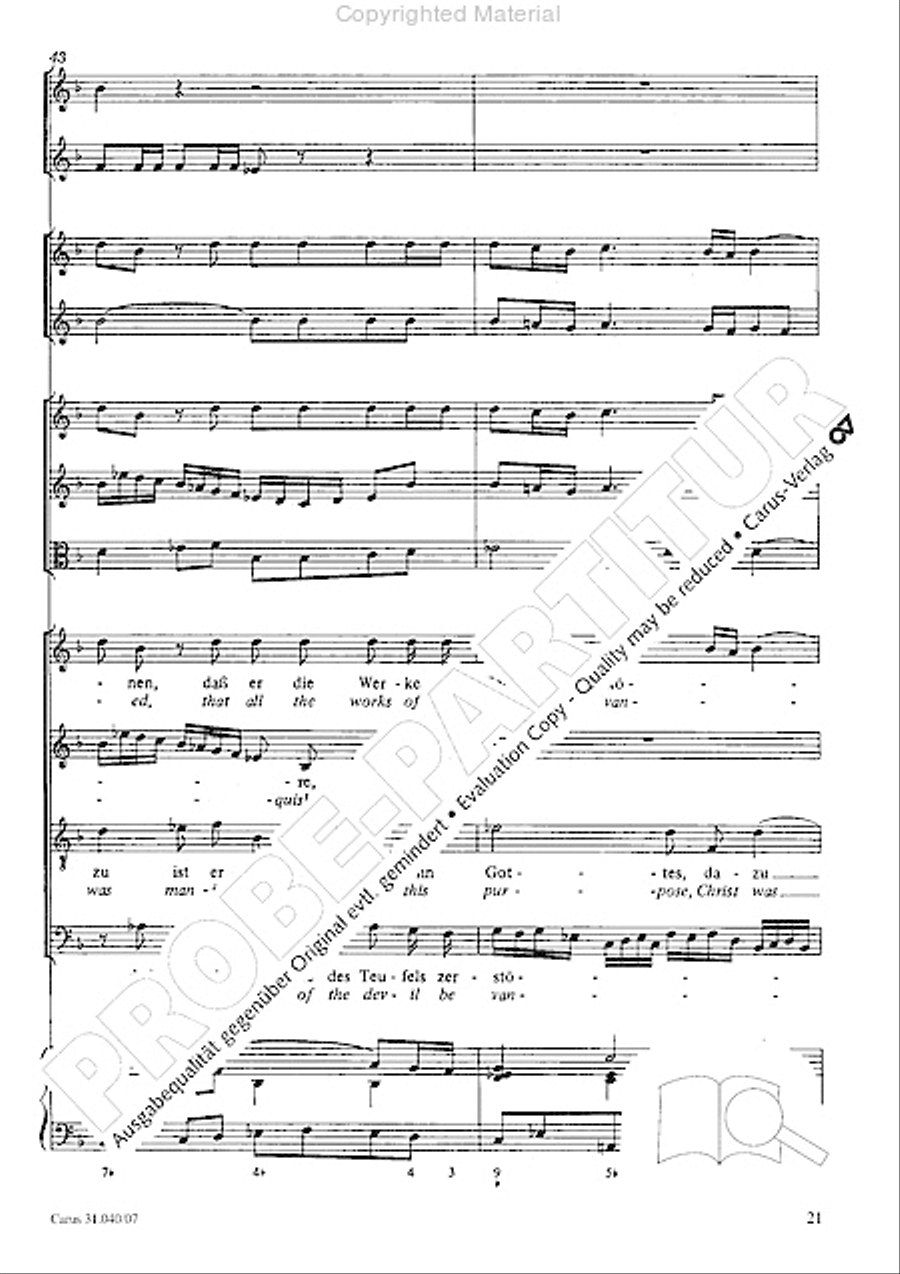 Christ was manifested for this purpose (Dazu ist erschienen der Sohn Gottes) ATB scores gallery preview page 23