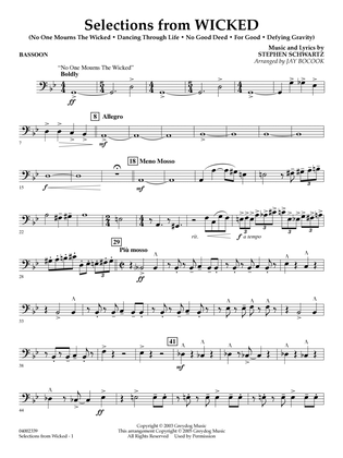 Selections from Wicked (arr. Jay Bocook) - Bassoon