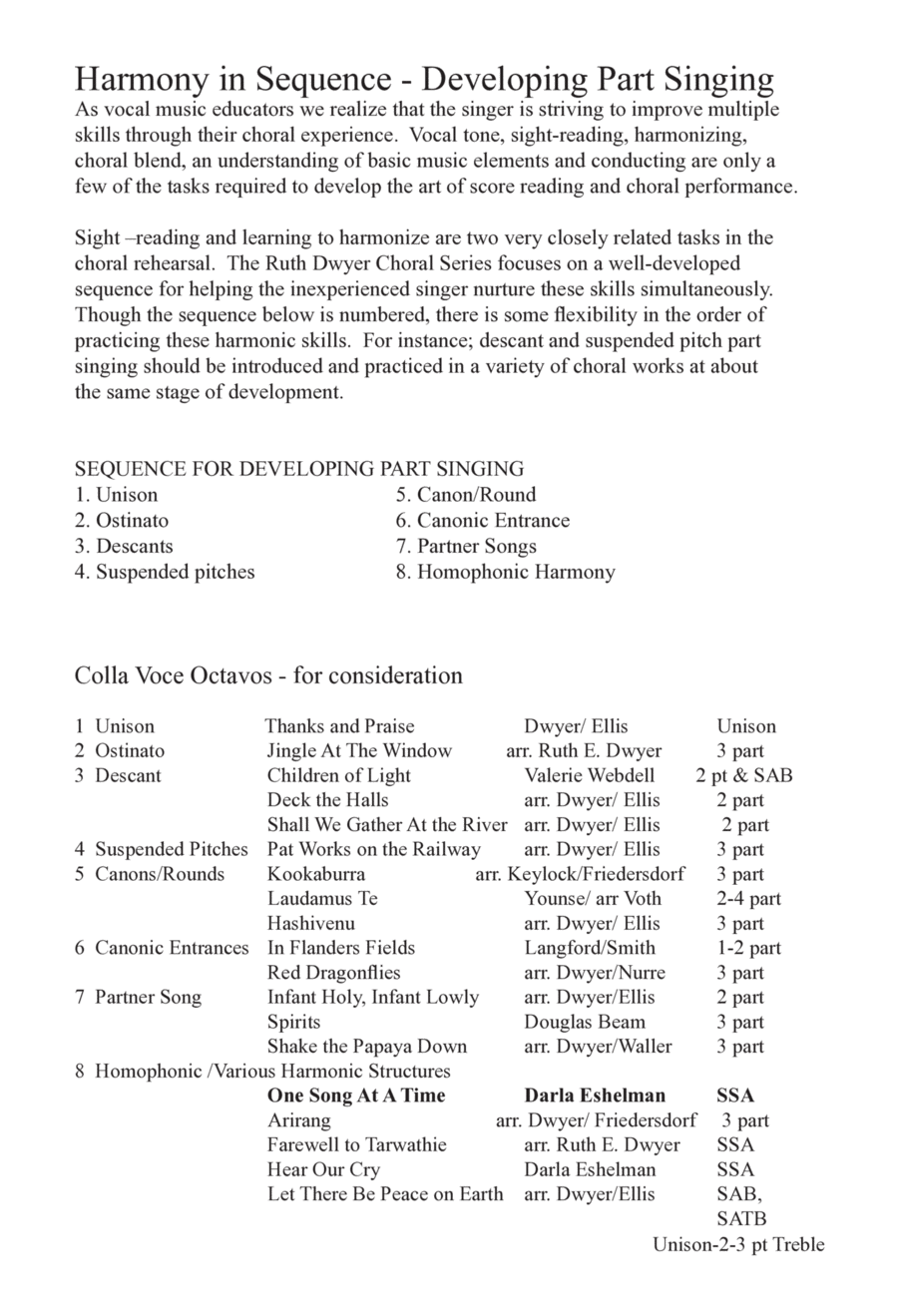 One Song at a Time SSA scores gallery preview page 1