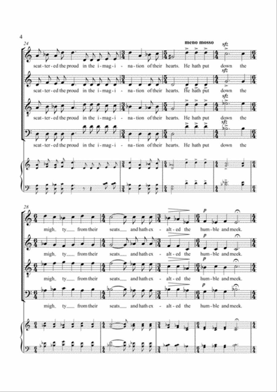 Magnificat and Nunc Dimittis, Op 15 4-Part scores gallery preview page 4