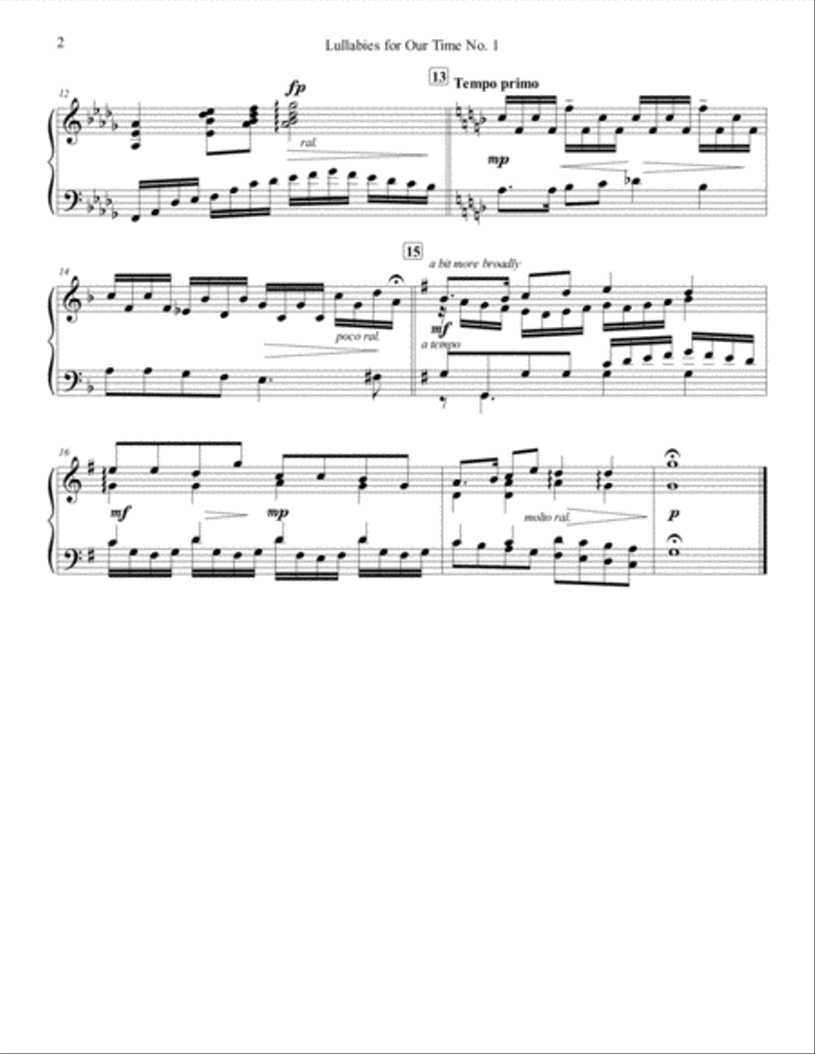 Lullabies for Our Time, Nos. 1, 2, 3 Piano Solo scores gallery preview page 2
